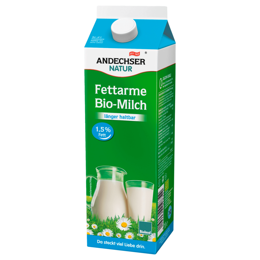 Andechser Natur Fettarme Bio-Milch 1l